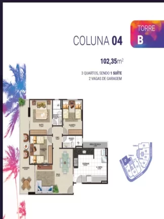 Imagem Lançamento Apartamento com 3 quartos e 1 suíte na praia com venda facilitada