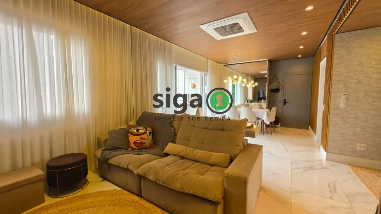 Imagem Apartamento à venda no Brooklin com 117m², 3 suítes, varanda gourmet, andar alto e lazer completo