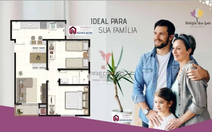 Imagem Apartamento a Venda novo 02 dormitórios com Sacada - Prado - Biguaçu/SC R$ 239.990.70
