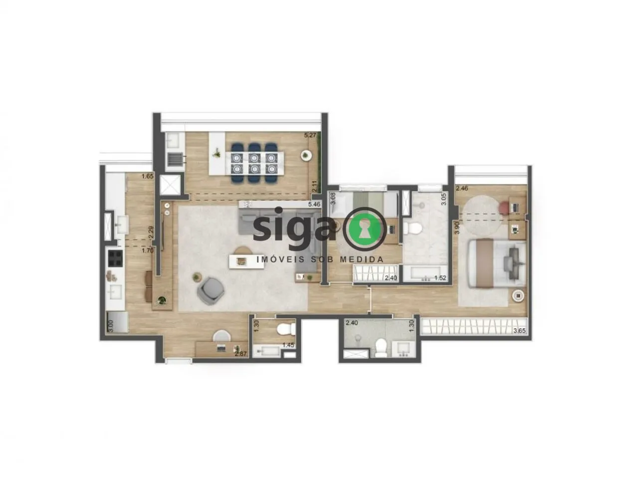 Imagem Apartamento para venda no Alto da Boa Vista com 3 quartos
