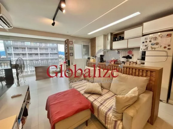 Imagem Apartamento à venda com 50m², 1 quarto, varanda, planejados, piscina, churrasqueira por R$ 380.000,00 na Vila Mathias em Santos