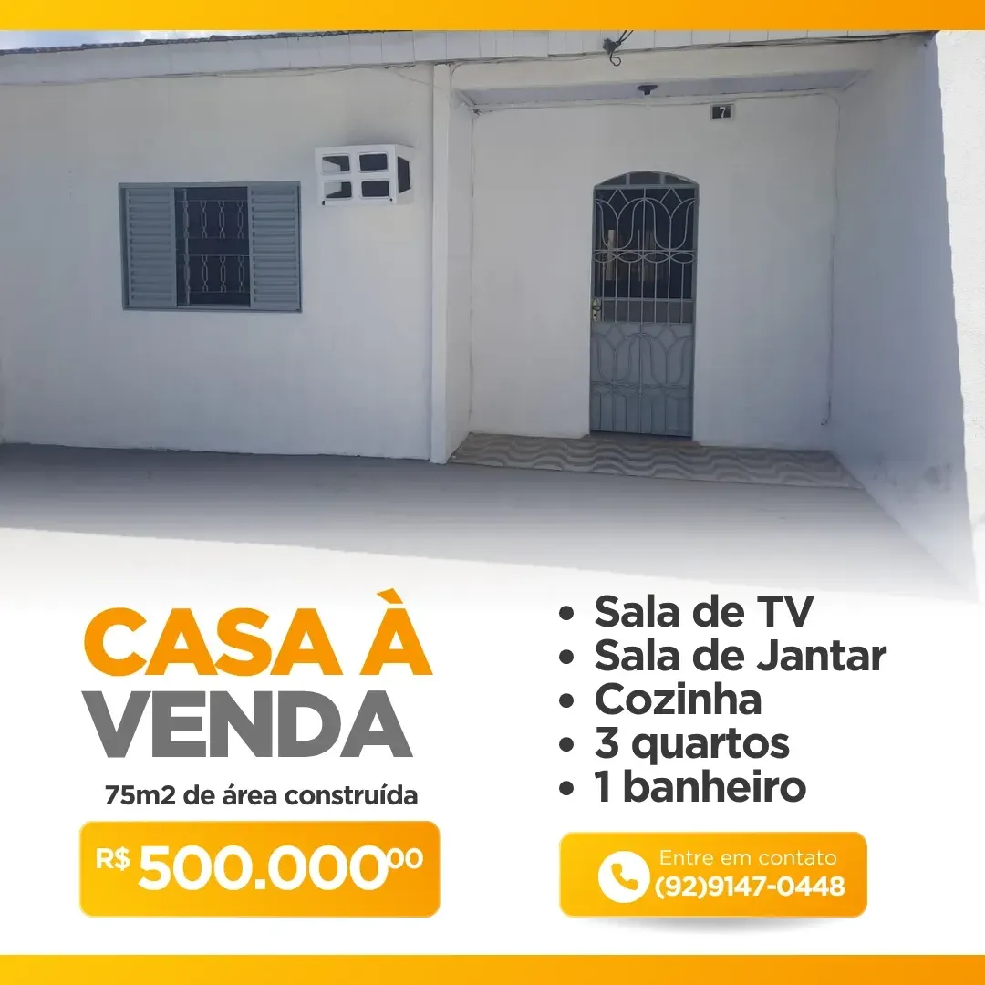 Imagem Casa com 3 Quartos à Venda, 75 m² em Alvorada - Manaus