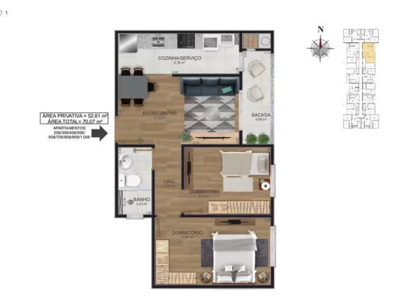Imagem Apartamento para Venda em Santa Maria / RS no bairro Bairro Camobi