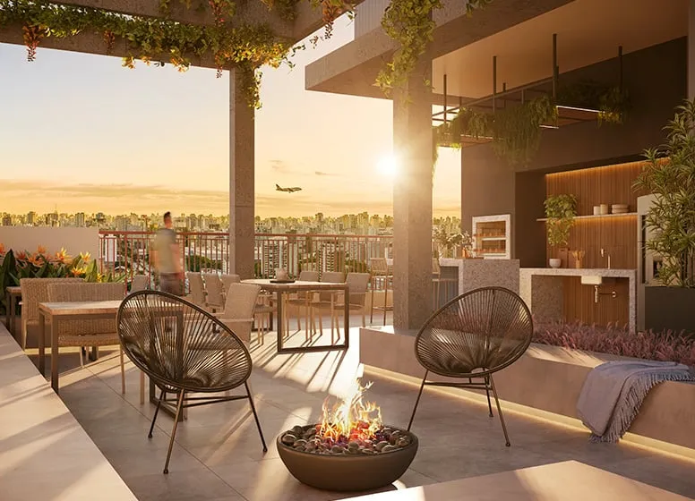 Imagem Com vista para o Campo Belo, Brooklin e Moema, um empreendimento com arquitetura contemporânea e or...