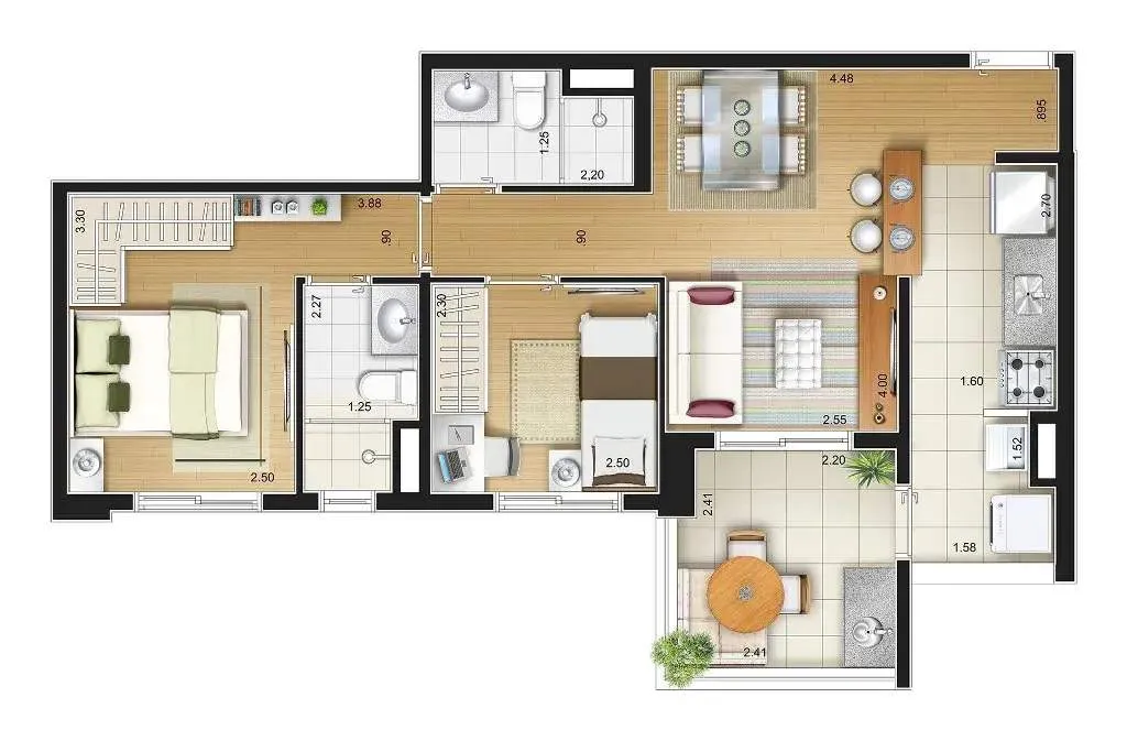 Imagem Apartamento para Venda em São Paulo, Mooca, 2 dormitórios, 1 suíte, 2 banheiros, 1 vaga