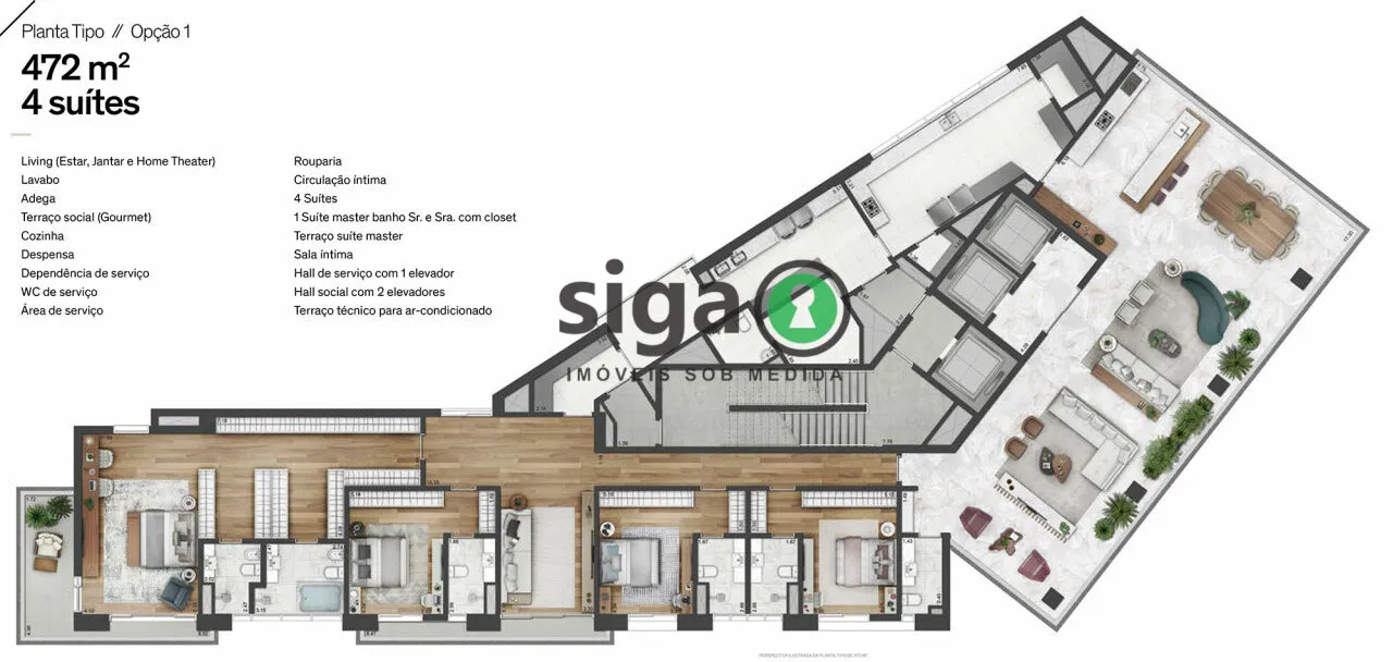 Imagem Apartamento para venda no Itaim 4 suítes, São Paulo - SP
