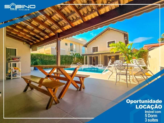 Imagem Casa para Locação, com 5 dormitórios 3 Suítes, atende até 12 Pessoas - Riviera de São Lourenço Bertioga SP