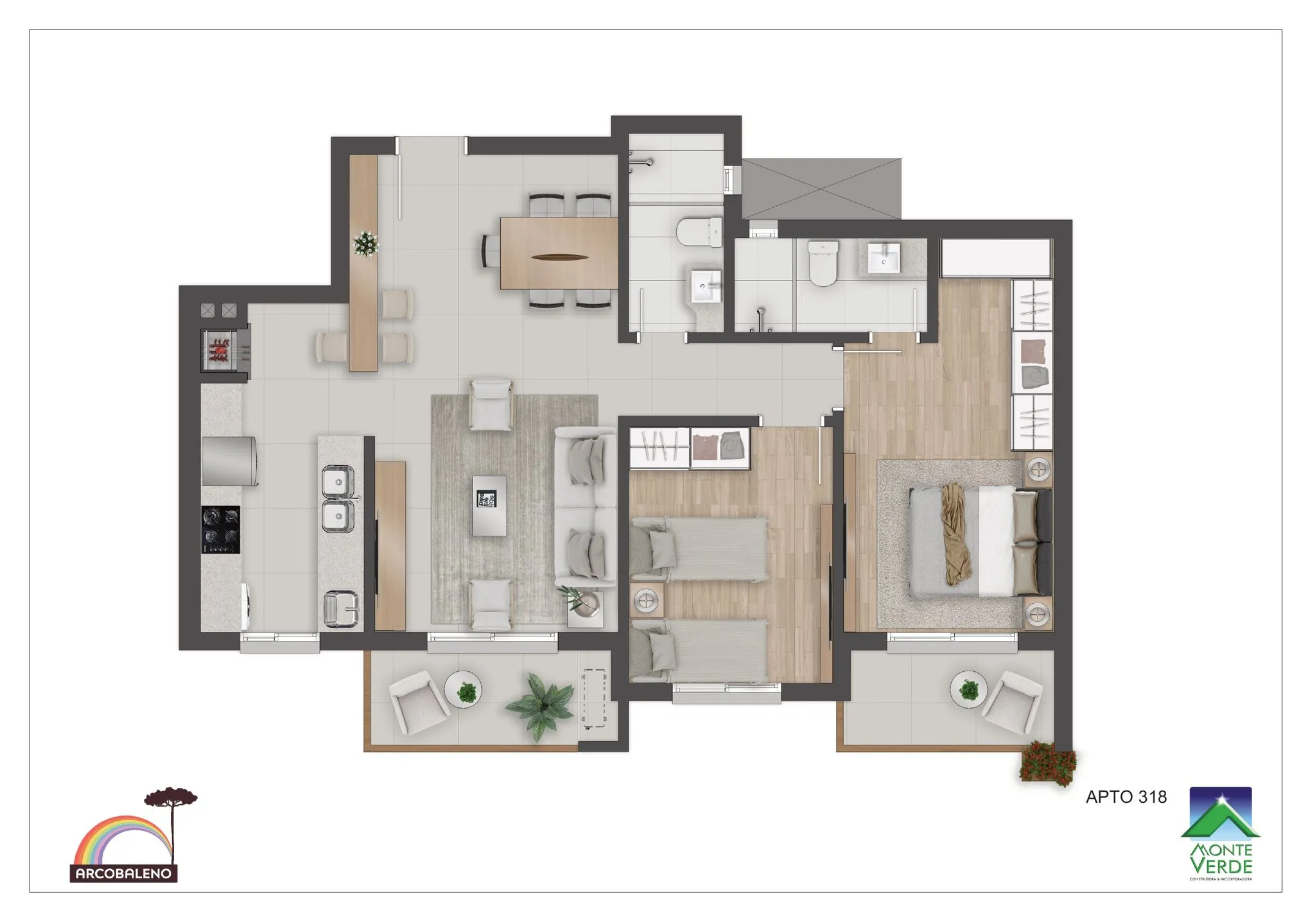 Imagem Apartamento à venda em Gramado, Floresta, com 3 quartos, 134.55m2