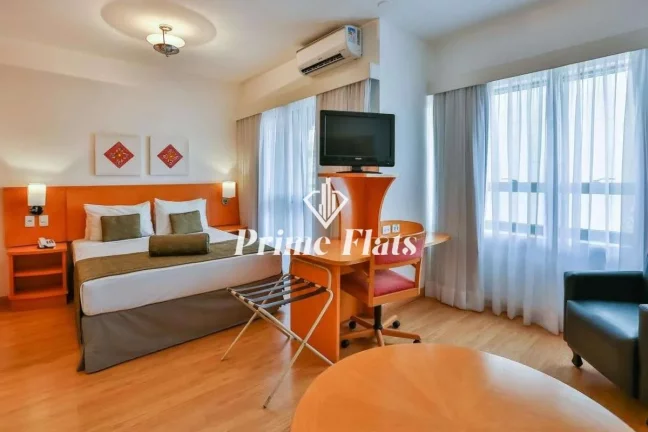 Imagem Flat disponível para venda no Quality Hotel Paulista, com 29m², 1 dormitório e 1 vaga de garagem