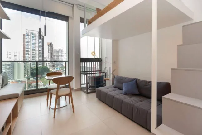 Studio Novo 29m² com Mezanino Metrô Brooklin (Haus Mitre 370)