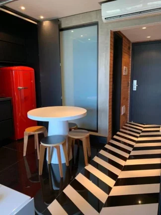 Imagem Flat disponível para locação no VHouse por JFL Living, com 48m², 1 dormitório e 1 vaga de garagem