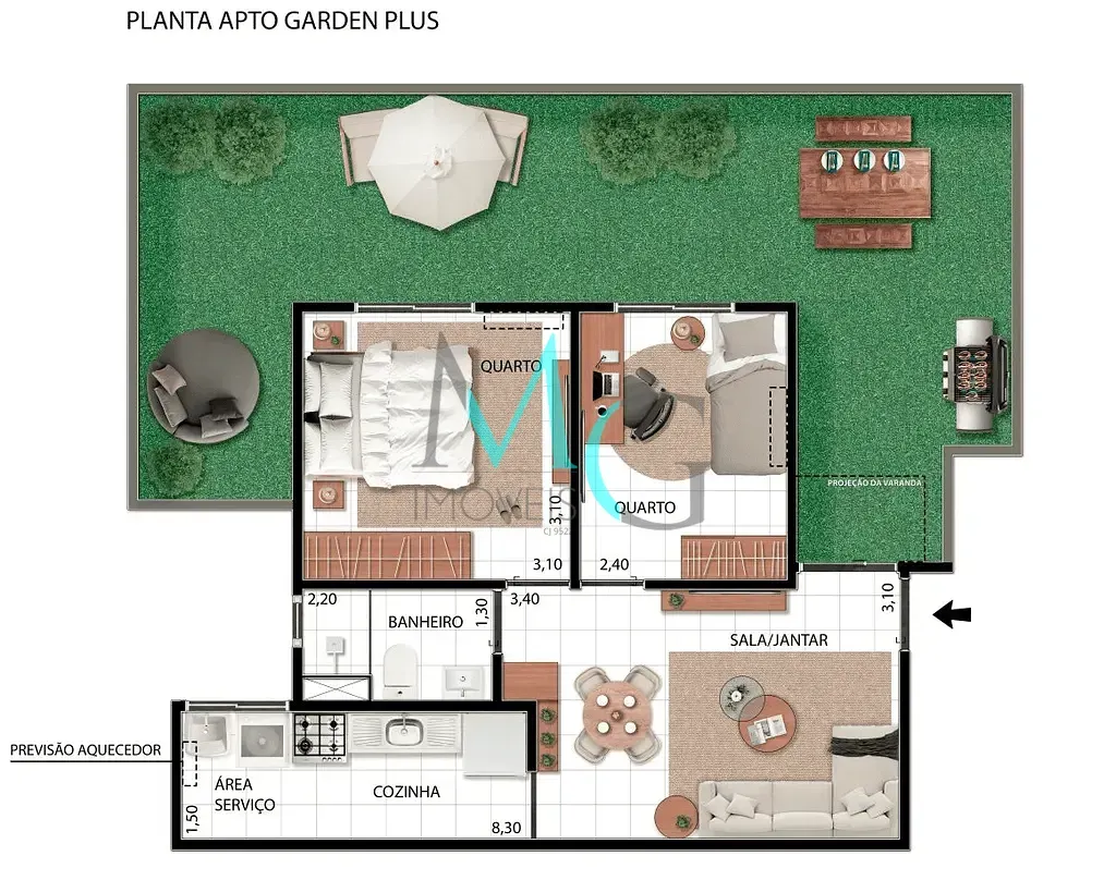 Imagem Garden à venda 2 Quartos 42.78M² Campo Grande Rio de Janeiro - RJ | Varandas Mendanha