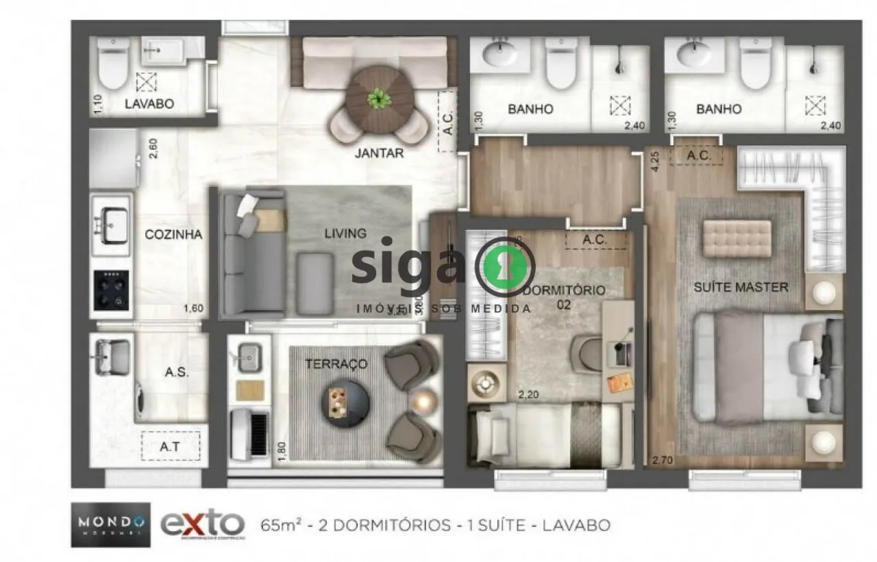 Imagem Apartamento para venda no Morumbi 02 dormitórios, São Paulo - SP