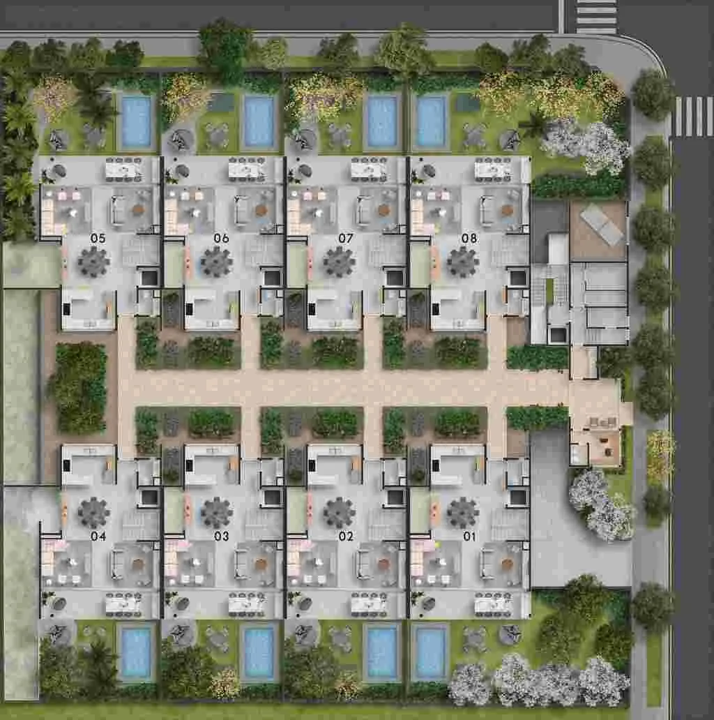 Imagem Um residencial que encanta tanto na arquitetura - com seu rooftop que permite o vislumbre panorâmic...