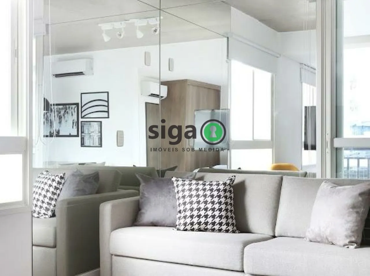 Imagem Studio com 64m², no Brooklin, com 1 quarto, 2 banheiros e 1 vaga, Mobiliado para Locação