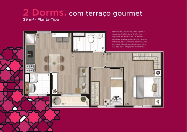 Imagem Jardim Imperador | 2 dormitórios | sacada | 37mts |Amplo Lazer com piscina, quadra recreativa
