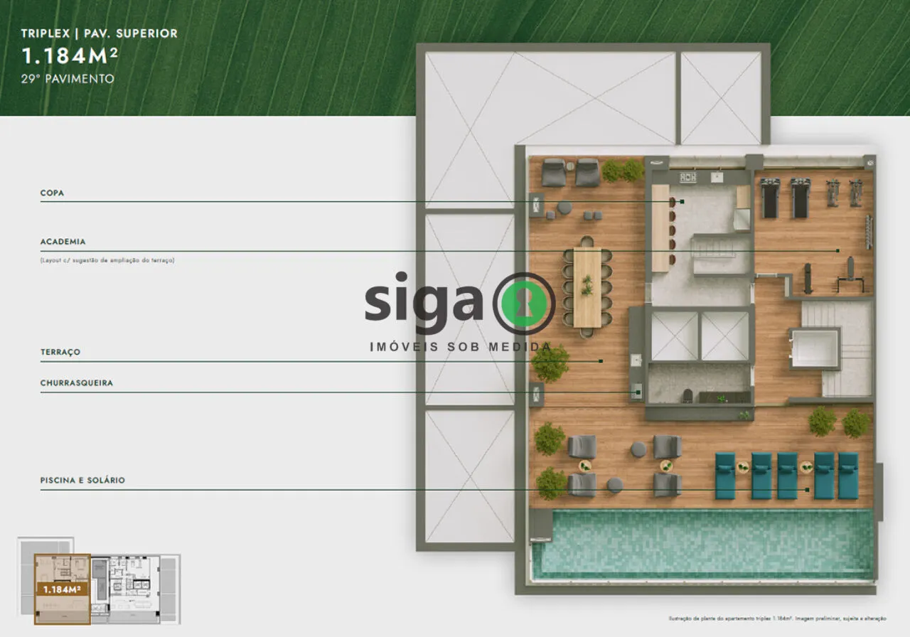 Imagem Cobertura Triplex para venda em Moema 05 suítes, São Paulo - SP