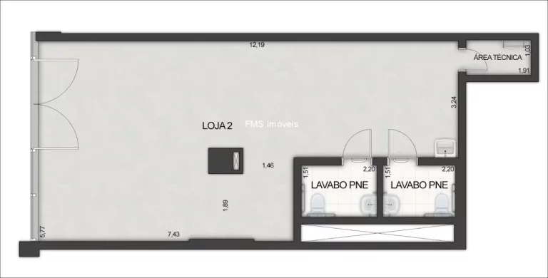 Imagem Loja com 441m² para locação no Alto da Boa Vista