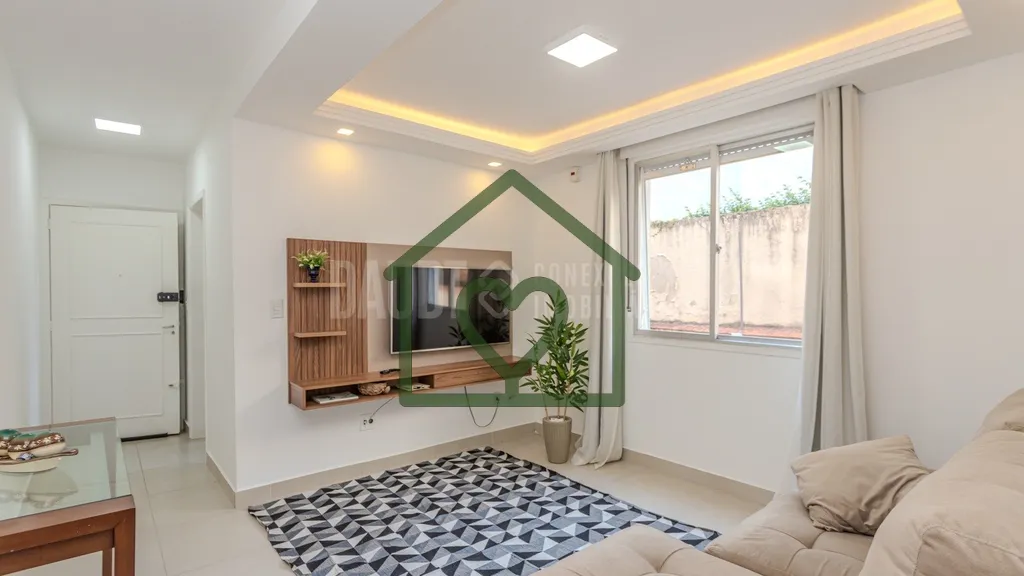 Imagem Apartamento de 1 dormitório com excelente distribuição: living, cozinha e área de serviço separ...