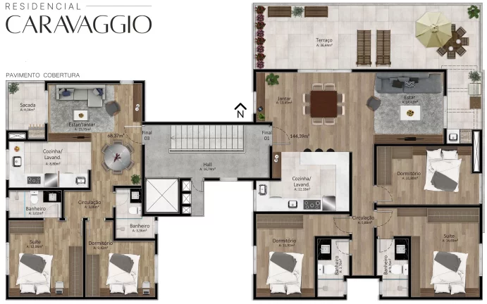 Imagem Apartamento 2 quartos sendo 1 suíte para venda no bairro Santa Catarina em Caxias do Sul