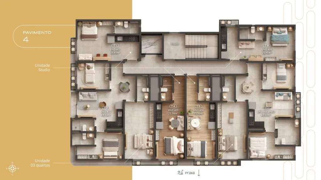 Imagem Flat com 1 dormitório à venda, 25 m² por R$ 248.999,00 - Recanto do Poço - Cabedelo/PB