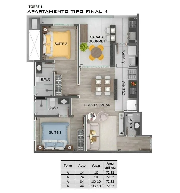 Imagem Apartamento à venda 2 Quartos, 2 Suites, 2 Vagas, 72.32M², Itaguá, Ubatuba - SP | Villa Bellagio