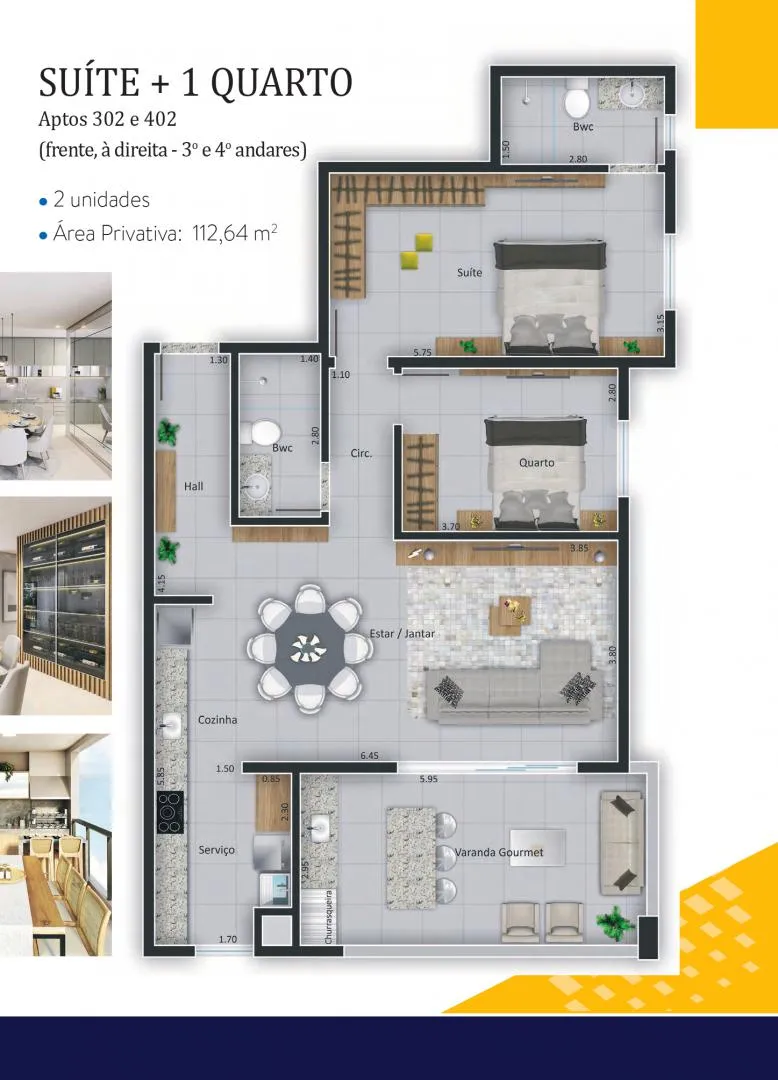 Imagem Lançamento: Apartamento no EDIFÍCIO LONDON RESIDENCE no Bairro Coqueiral em Cascavel - 178.63m² com portaria 24h