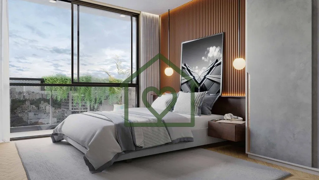Imagem O Soul República une arquitetura, conveniência e gastronomia. Torre moderna com apartamentos studi...