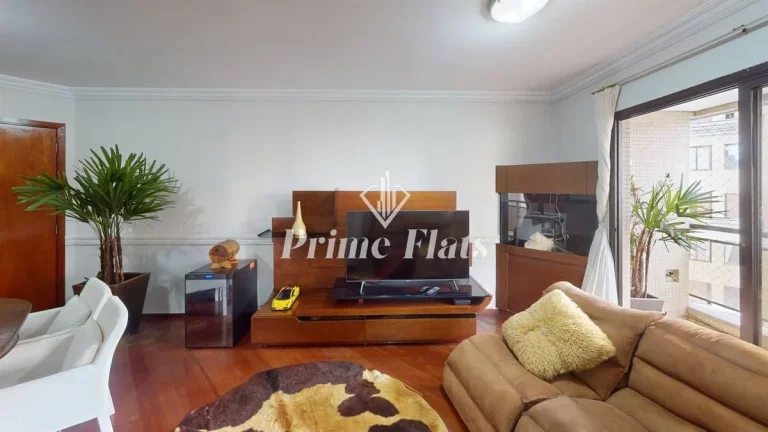 Foto do imóvel Flat disponível para locação no The Sutton House com 120m², 3 dormitórios e 2 vagas de garagem em Avenida Jandira