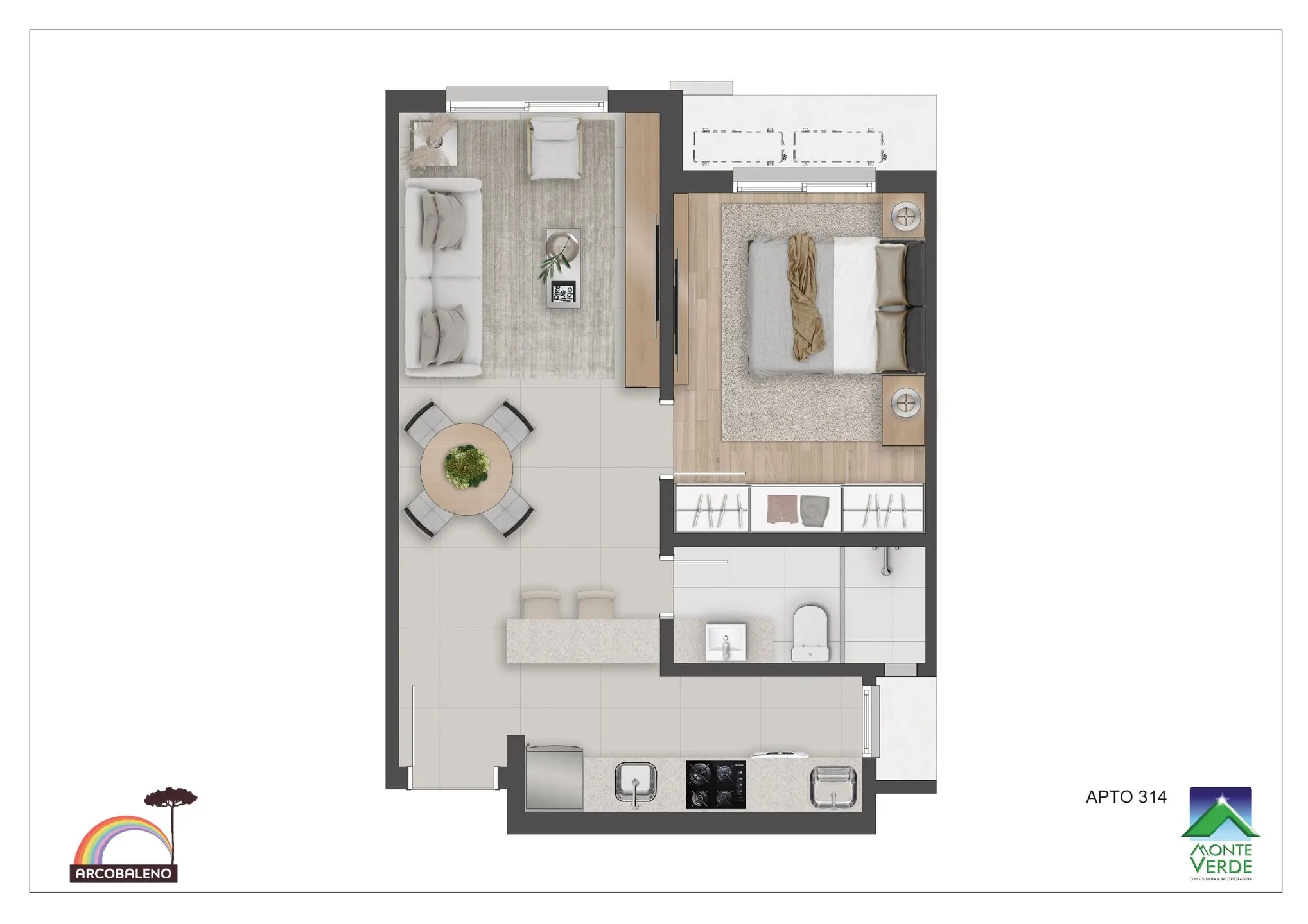 Imagem Apartamento à venda em Gramado, Floresta, com 2 quartos, 68.69m2