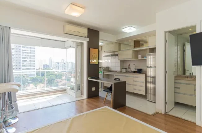Imagem Studio para locação no Brooklin com 1 suíte, 1 banheiro, 1 vaga, 33m².