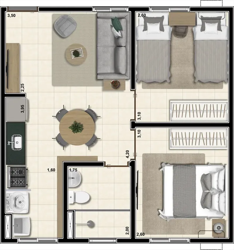 Imagem Apartamento com 2 Quartos à Venda, 43 m² em Fazenda Rio Preto - São José do Rio Preto