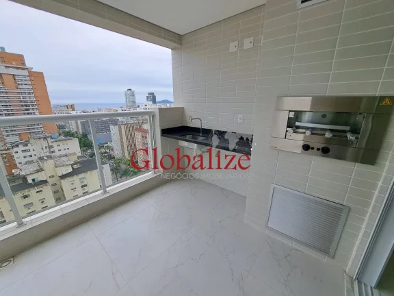 Imagem Apartamento à venda com 87m², 2 suítes, lazer completo e alto padrão por R$1.599.000,00 no Gonzaga em Santos
