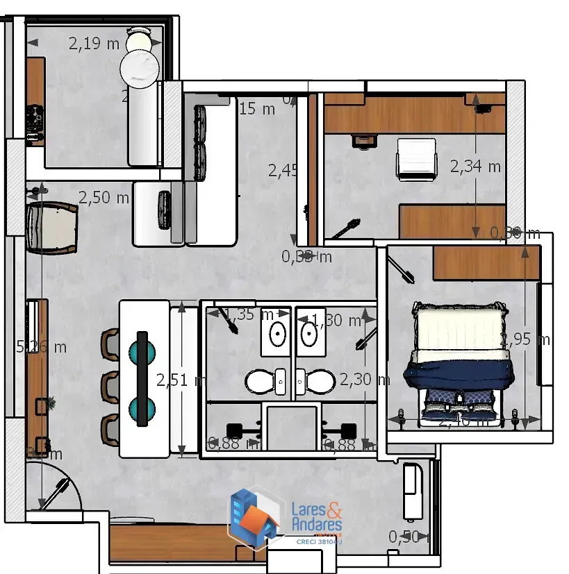 Imagem Apartamento para venda e locação em Pompeia com 2 quartos, sendo 1 suíte, 62m²