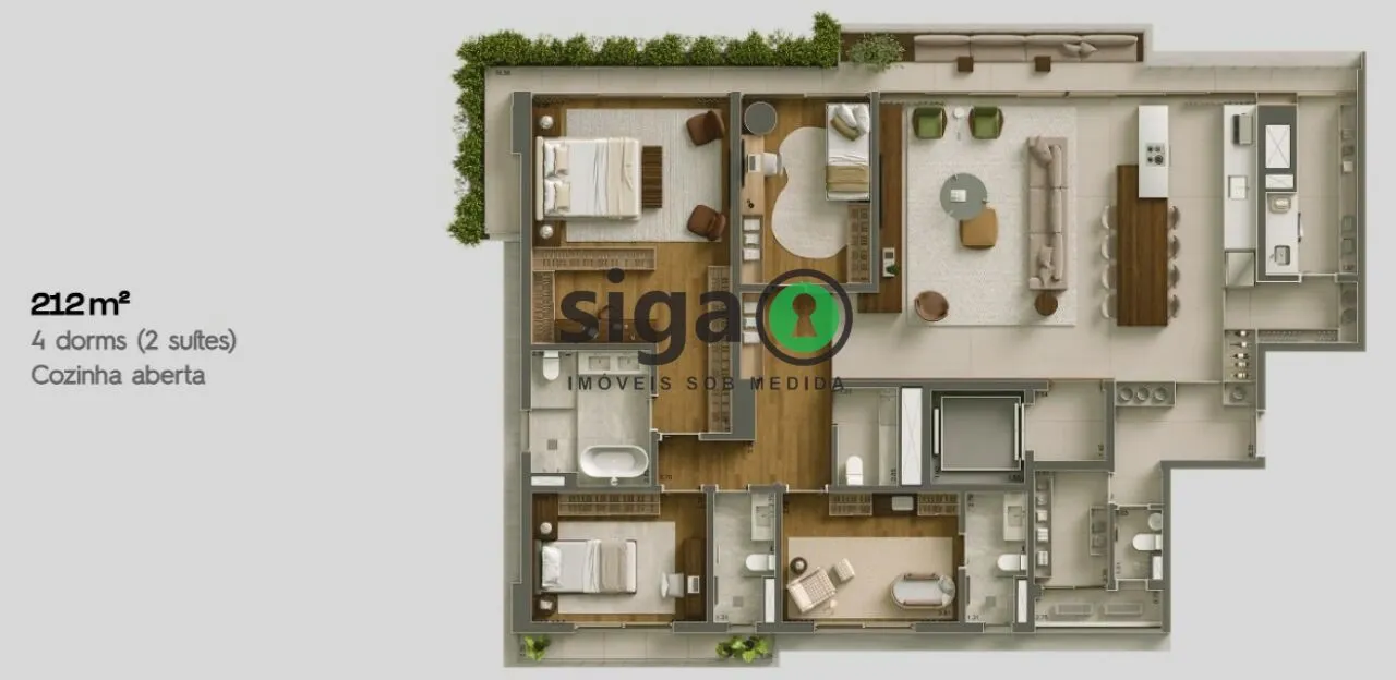 Imagem Apartamento à venda no Itaim Bibi de 212 m² com 3 Suítes e 3 Vagas - São Paulo