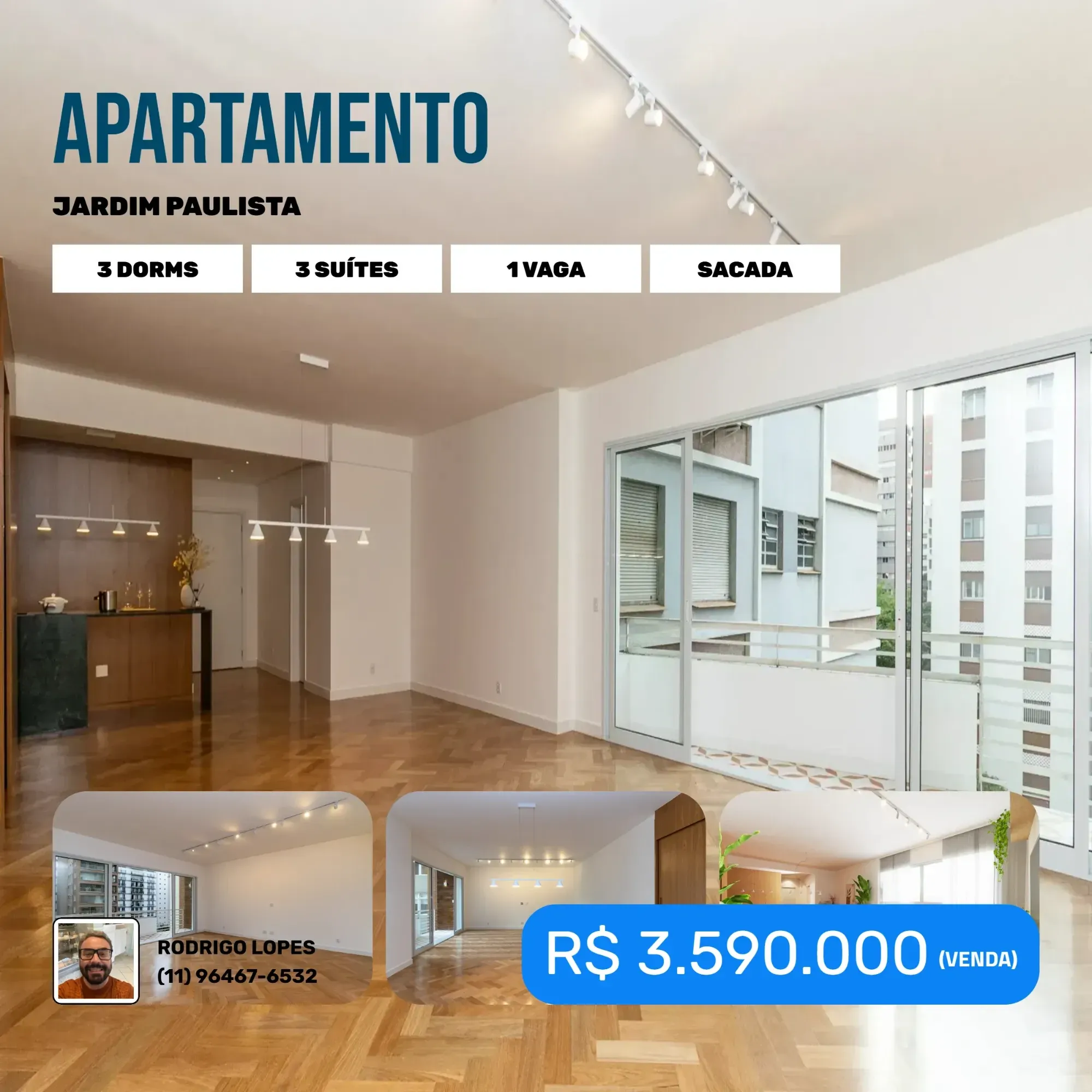 Foto do imóvel Apartamento com 3 Quartos à Venda, 168,72 m² em Alameda Casa Branca, 1111 - Jardim Paulista, São Paulo - SP