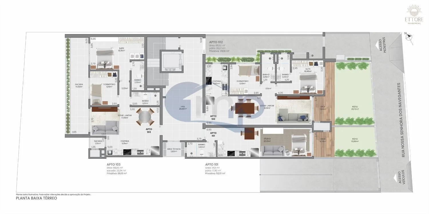 Imagem Apartamento á venda com 2 dormitórios na Praia da Cal em Torres/RS