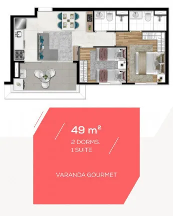 Foto do imóvel Apartamento com 2 Quartos à Venda, 50 m² em Barra Funda - São Paulo