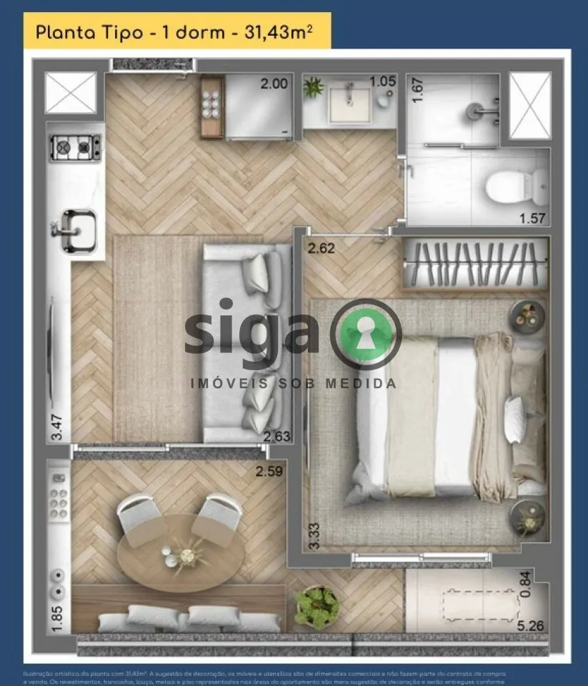 Imagem Apartamento para locação em Moema 01 dormitório, São Paulo - SP
