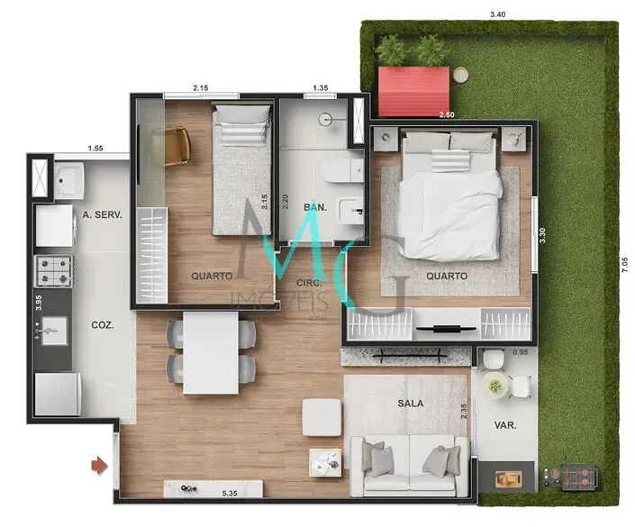 Imagem Apartamento à venda 2 Quartos 1 Suite 1 Vaga 50.8M² Irajá Rio de Janeiro - RJ | Vitale Sky