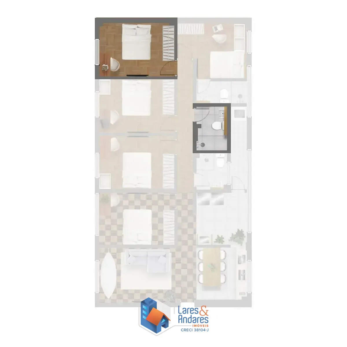 Imagem Apartamento para venda em Pinheiros com 5 quartos, sendo 1 suíte, 134m²