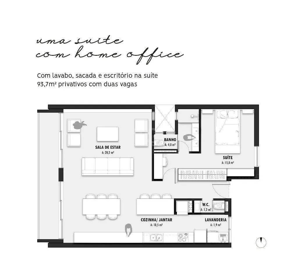 Imagem Lançamento para Venda - 93.7m², 2 dormitórios, sendo 1 suites, 2 vagas - Petrópolis