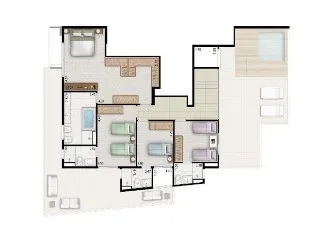 Imagem Imperdível apartamento de luxo com 3 suítes no Condomínio Design Campo Belo, São Paulo-SP: 5 banheiros, 3 vagas, 219m²!