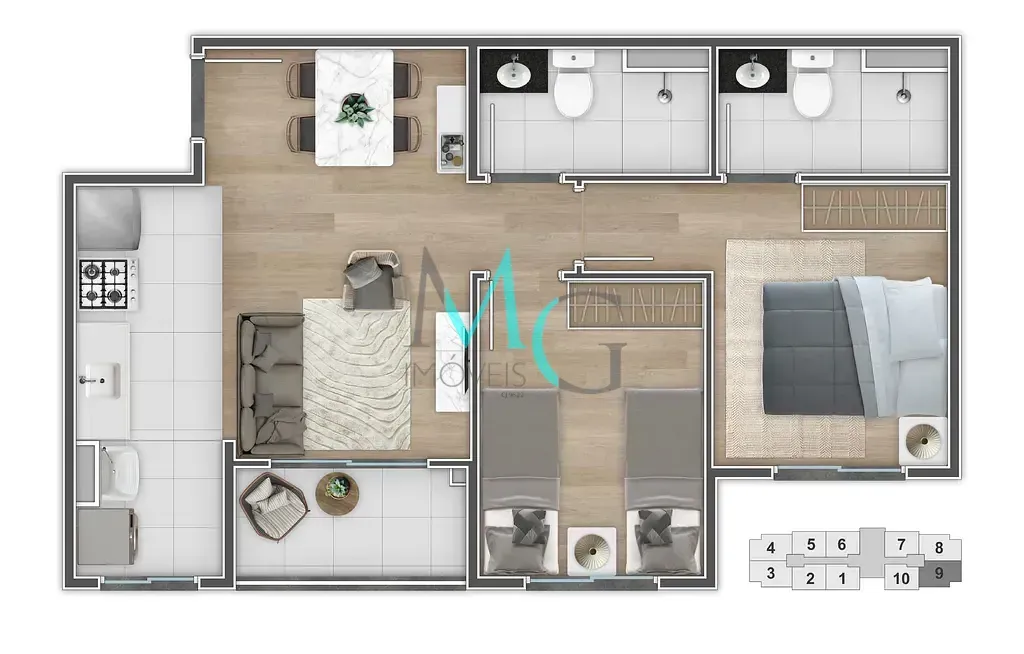 Imagem Garden à venda 2 Quartos 52.84M² Vila Valqueire Rio de Janeiro - RJ | Alma Carioca
