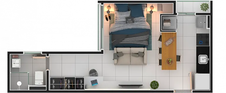Imagem Studio com 1 Quarto à Venda, 29 m² em Vila Oliveira - Mogi das Cruzes