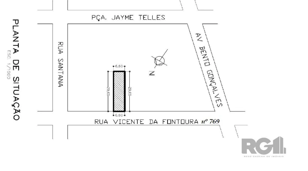 Imagem Terreno com 191,4m² no bairro Santana, Porto Alegre/RS