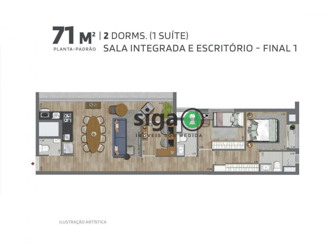 Imagem Apartamento para venda no Brooklin com 2 quartos / 2 suítes