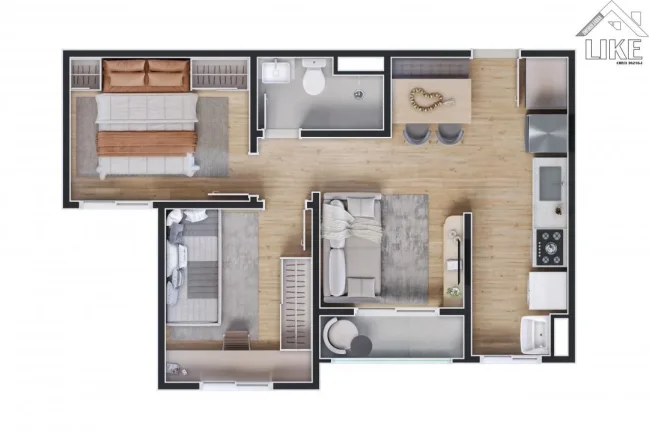 Imagem Lançamento - 02 quartos com 42,25m² - Jd Paineiras - SJC - Minha casa Minha vida