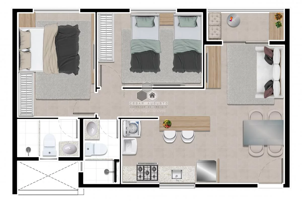 Imagem Alegrare - Apartamentos com 02 ou 03 quartos no Jos?(C) de Alencar