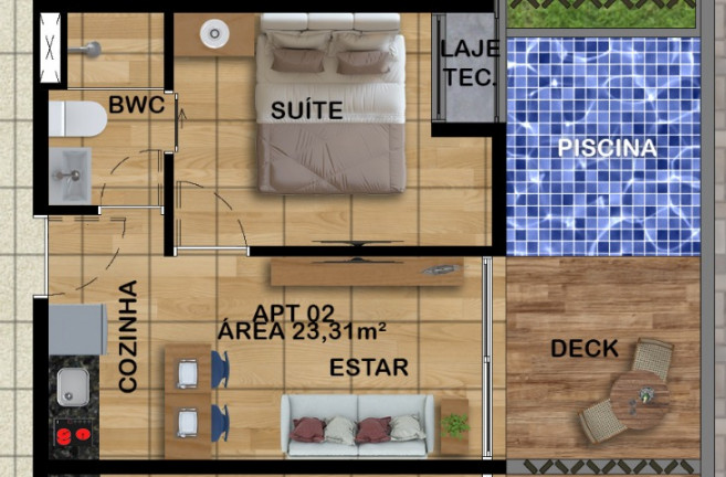 Imagem Flat com 1 Quarto à Venda, 25 m² em Porto de Galinhas - Ipojuca